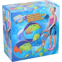 Bubblez Seifenblasenmaschine und Spielzeug-Rasenmäher inklusive Seifenblasenflüssigkeit - Outdoorspielzeug für Kinder ab 3 Jahren - Blau/Grün/Orange