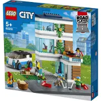 LEGO 60291 City Modernes Familienhaus, Puppenhaus mit Straßenplatten und 4 Minifiguren, kreatives Kinderspielzeug für Jungen und Mädchen ab 5 Jahren