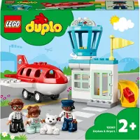 LEGO 10961 DUPLO Flugzeug und Flughafen Spielzeug Set für Kleinkinder ab 2 Jahren