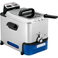 Tefal Oleoclean Pro Inox & Design FR8040, 3,5 l, 1,2 kg, Einzelbild, Schwarz, Edelstahl, 2300 W, 348 mm
