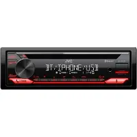JVC KD-T812BT, Schwarz, Rot, 1 DIN, 200 W, CD, 4 Ohm, Drehregler