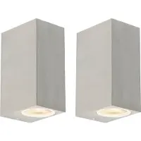 QAZQA 2er Set moderne Wandleuchten Stahl IP44 - Baleno II