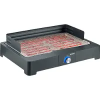 Severin Tischgrill, Edelstahl-Grillrost für drinnen und draußen, Elektrogrill mit schnellem Grill-Start, Balkon-Grill ohne Verbrennungsgefahr, PG 8565