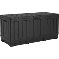 Keter Gartenbox 350L Auflagenbox mit Sitzfunktion, graphit, wetterfest, abschließbar