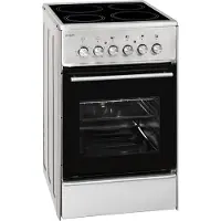 Exquisit ECM 5-4 Inox Elektro-Standherd | Glaskeramik | Ober- / Unterhitze | Grill | Umluft | Inox