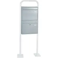 Rottner Briefkastenanlage, mit 2 Briefkästen, ohne Ständer, H 635 x B 440 x T 125 mm, Edelstahl