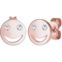 Elli Ohrringe Smiley Face Emoji Kristalle 925 Silber Elli Rosegold