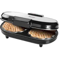 Bestron 2-in-1-Kombi-Waffeleisen "ADWM730S", 1200 W, Doppelwaffeleisen für Herzwaffeln, Backampel & Antihaftbeschichtung