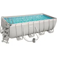Bestway Power Steel Frame Pool Komplett-Set, eckig, 488x244x122cm, 56670