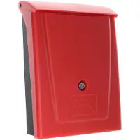 Profirst Mail PM 780 Kunststoff Briefkasten Schwarz Rot