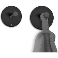 Zack Handtuchhaken Peco Rund Schwarz (2er Set)