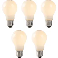 LUEDD Set mit 5 E27-LED-Lampen, Opalglas, 1 W, 80 lm, 2200 K