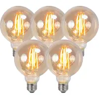 LUEDD Set mit 5 dimmbaren E27-LED-Filament-Rauchlampen 5 W 380 lm 2200 K