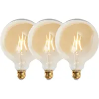 LUEDD Set mit 3 E27 dimmbaren LED-Lampen G125 Gold 5W 450 lm 2200K