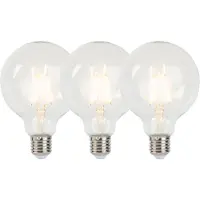 LUEDD 3er Set D27 dimmbare LED-Glühlampen G95 5W 470 lm 2700K