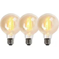 LUEDD 3er Set E27 dimmbare LED Lampen goldline G95 5W 450LM 2200K