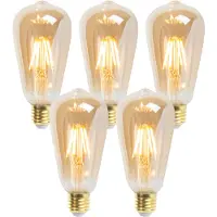 LUEDD Set mit 5 E27 dimmbaren LED-Lampen ST64 Goldline 5W 380 lm 2200K