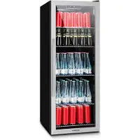 Klarstein Mini Kühlschrank mit Glastür, Mini-Kühlschrank für Zimmer, Getränkekühlschrank Klein mit Verstellbaren Ablagen, Kleiner Kühlschrank 171 Liter, Indoor/Outdoor Kühlschrank Leise