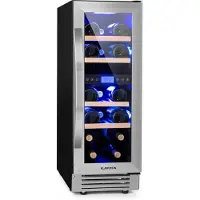 Klarstein Weinkühlschrank 2 Zonen, 53L Getränkekühlschrank, Kleiner Einbau-Weinschrank Schmal, Wein-Kühlschrank mit Glastür, Indoor/Outdoor Flaschenkühlschrank, Wine Fridge für 17 Flaschen