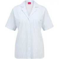 s.Oliver Pyjamaoberteil mehrfarbig Gr. 40/42 für Damen. Mit V-Ausschnitt. Loose Fit. Nachhaltig.