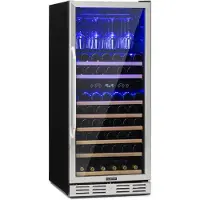 Klarstein Einbau-Weinkühlschrank, 2 Zonen Getränkekühlschrank Klein, Kleiner Weinschrank 306L, Wein-Kühlschrank Klein mit Glastür, Indoor/Outdoor Flaschenkühlschrank, Wine Fridge 116 Flaschen