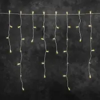 Konstsmide - LED Eisregen Lichtervorhang, 400 bernsteinfarbene Dioden, 31V_Außentrafo, weißes Kabel- 2762-802