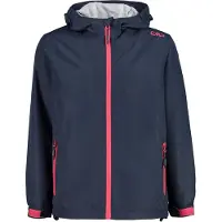 CMP Mädchen Regenjacke Fix Hood 39X7985-N950 128 - Black Blue - 128