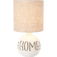 Reality Tischlampe - Grau - Weiß - Keramik - Stoffschirm - H 31 cm