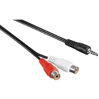 Logilink 1x3.5mm - 2xRCA, 5m, 3.5mm, M?nnlich, 2 x RCA, Weiblich, 5 m, Schwarz