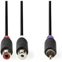 Nedis Subwoofer Kabel - RCA - 2x Cinch Buchse - Vergoldet - 0.20 m - Rund - 4.0 mm - Anthrazit - Box