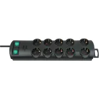 Brennenstuhl Primera-Line Steckdosenleiste 10-fach schwarz 2m H05VV-F 3G1,5 5-fach schaltbare Steckdosen, 1153300120