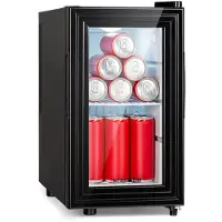 Klarstein Mini Kühlschrank für Zimmer, 23 Liter Mini-Kühlschrank für Getränke, Snacks & Kosmetik, Kleine Minibar, Kühlschrank Klein & Leise, Verstellbare Ablagen, Kleiner Skincare Kühlschrank