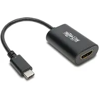 Tripp Lite U444-06N-HD4K6B USB-C-zu-HDMI-Adapter (Stecker/Buchse) – 4K 60 Hz, HDCP 2.2, Schwarz, 0,1524 m, USB Typ-C, HDMI, Männlich, Weiblich, Nickel/Gold