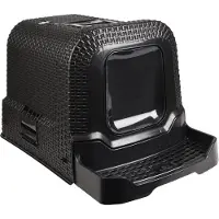 Flamingo Rattan Katzentoilette Schwarz 42 x 69 x 41 cm Schwarz 42 x 69 x 41 cm