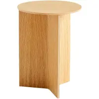 HAY Beistelltisch Slit Holz Wasserbasiert Lackierte Eiche Rund Ø35 X H47 cm