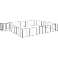 vidaXL Hundezwinger Schwarz 37,51 m² Stahl