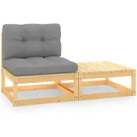 vidaXL 2-tlg. Garten-Lounge-Set mit Kissen Kiefer Massivholz