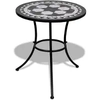 vidaXL Bistrotisch Schwarz und Weiß 60 cm Mosaik