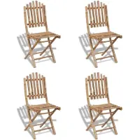 vidaXL Gartenstühle Bambus 4 Stk.