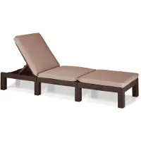 Allibert by KETER Daytona Deluxe Gartenliege, braun, Kunststoff, verstellbare Rückenlehne, 195 x 65 x 25,5 cm