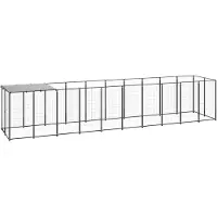 vidaXL Hundezwinger Schwarz 6,05 m² Stahl