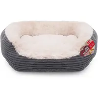 Rosewood Hondenmand Ovaal Jumbo Cord Pluche Grijs / Creme