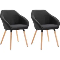 vidaXL Esszimmerstühle 2 Stk. Schwarz Stoff