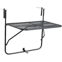 vidaXL Balkontisch Schwarz 60x40 cm Stahl