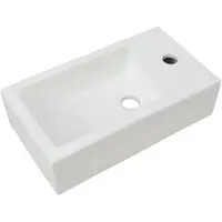 vidaXL Waschbecken Rechteckig mit Hahnloch Keramik Weiß 46x25,5x12 cm