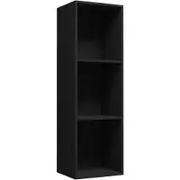 vidaXL Bücherregal/TV-Schrank Schwarz 36x30x114 cm Holzwerkstoff