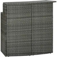 vidaXL Garten-Bartisch Grau 120x55x110 cm Poly Rattan