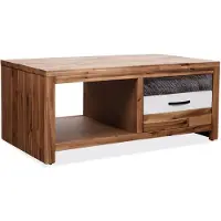 vidaXL Couchtisch Massivholz Akazie 90x50x37,5 cm