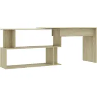 vidaXL Eckschreibtisch Sonoma-Eiche 200x50x76 cm Holzwerkstoff