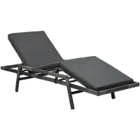 vidaXL Sonnenliege mit Auflage Poly Rattan Grau